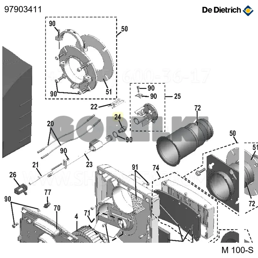 Форсунка danfoss - 0,65 - 60°s De Dietrich 97903411 для газового котла