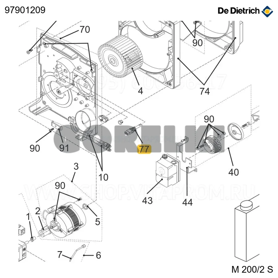 Фотоэлемент MZ-770S De Dietrich 97901209 для газового котла
