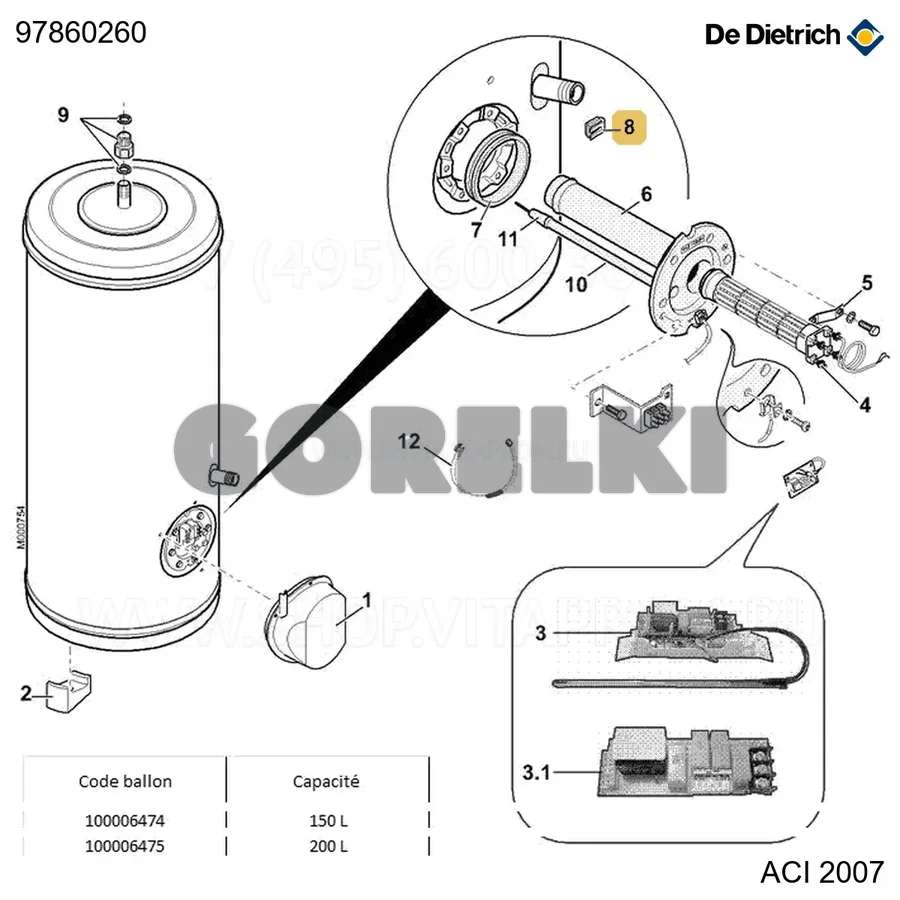 Гайка cage CICE De Dietrich 97860260 для газового котла