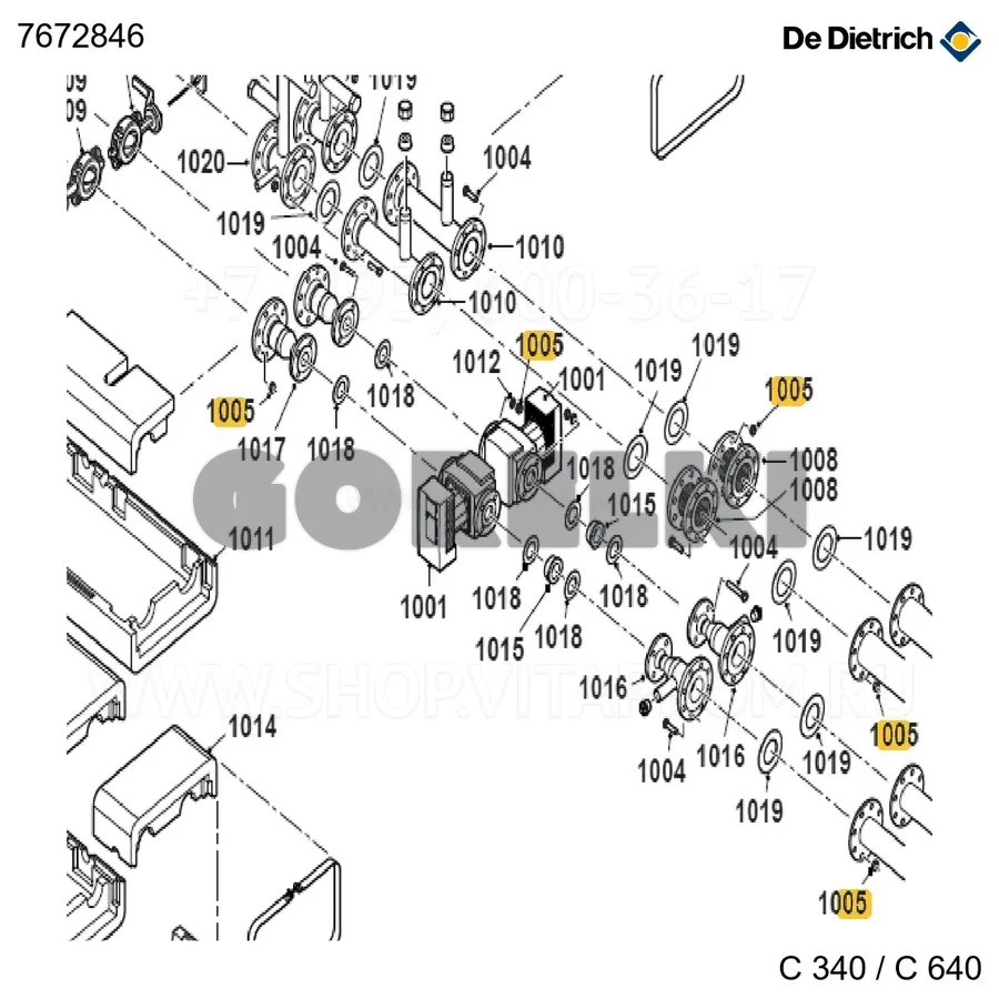 Гайка H M16 De Dietrich 7672846 для газового котла