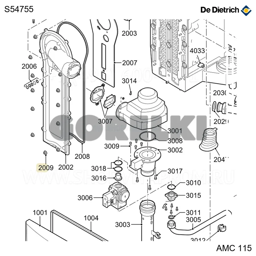 Гайка m6 (20 шт/уп) De Dietrich S54755 для газового котла