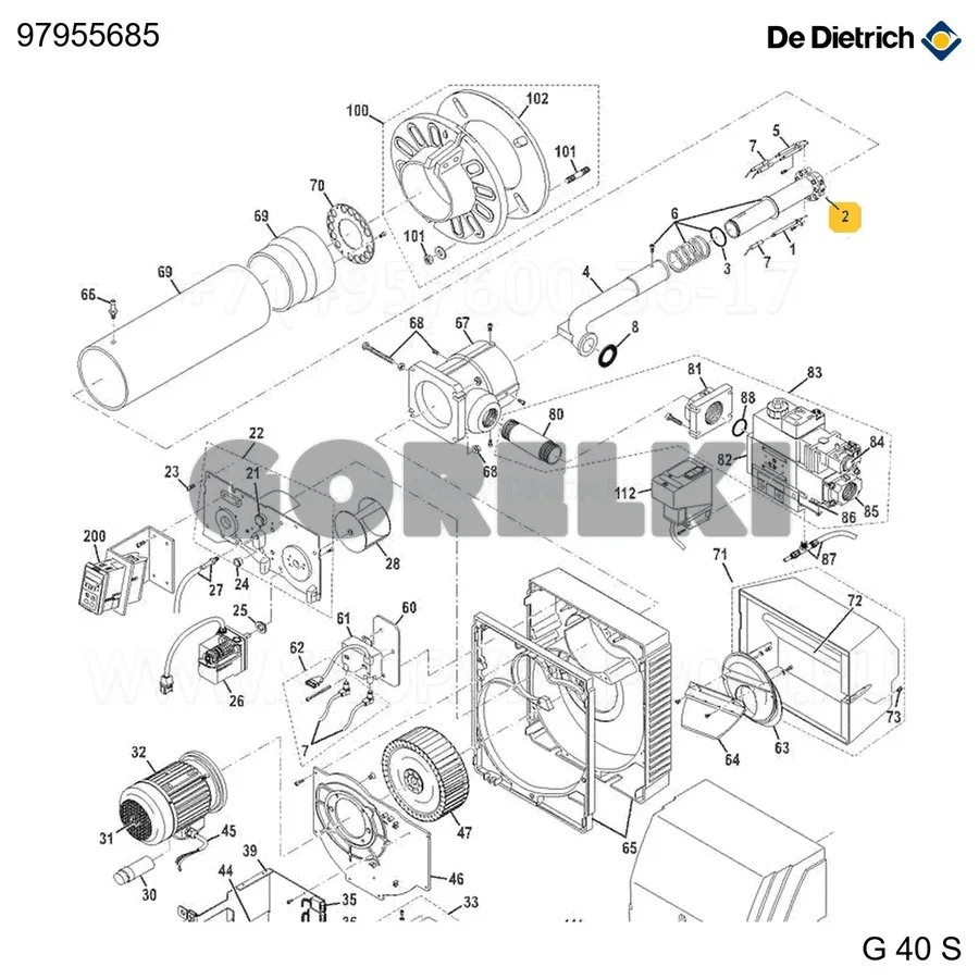 Газовая линия De Dietrich G40-3S/SR 97955685 для газового котла