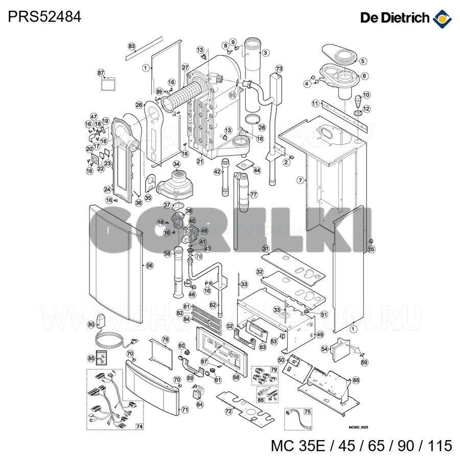 Инструмент очистной L360 HC246 De Dietrich PRS52484 для газового котла