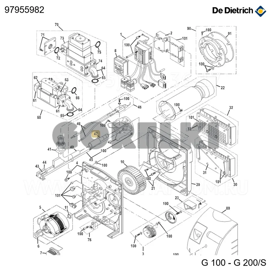 Инжектор газовый De Dietrich 97955959 для газового котла