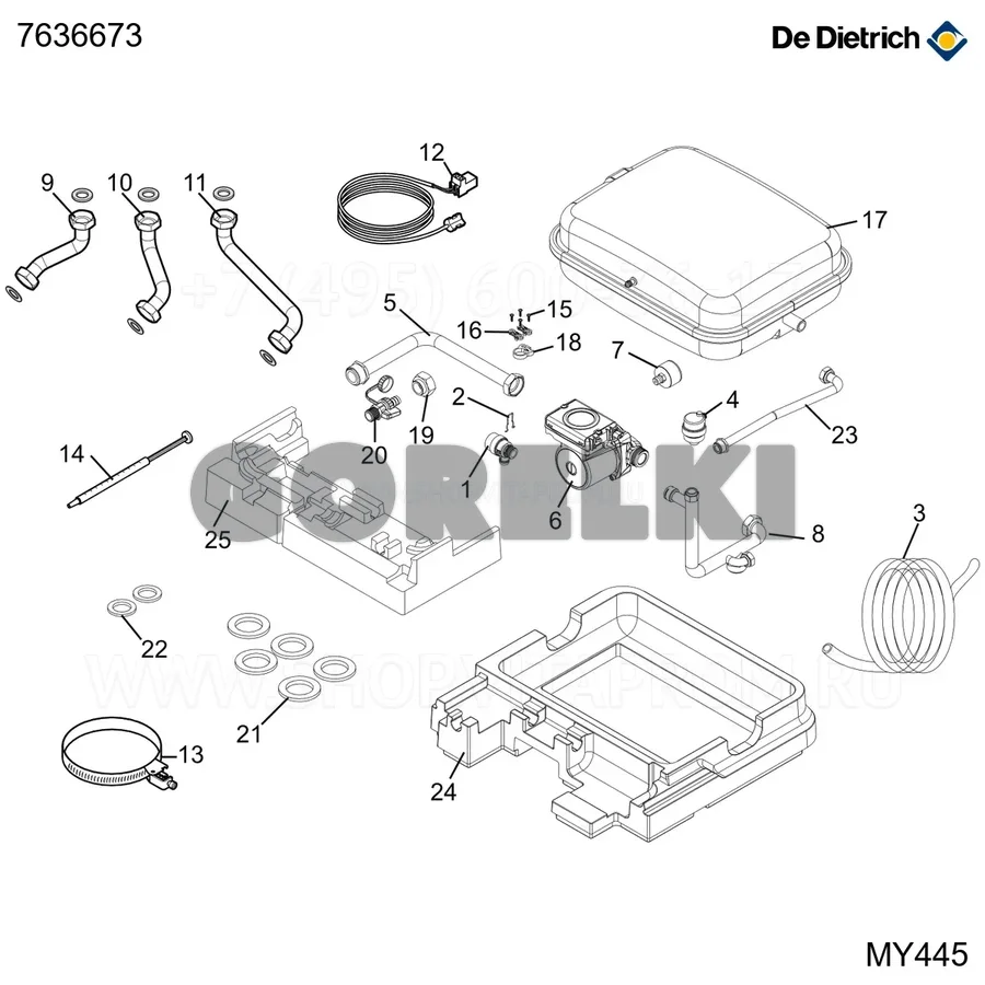Изоляция гидравлическая в сборе De Dietrich 7636673 для газового котла