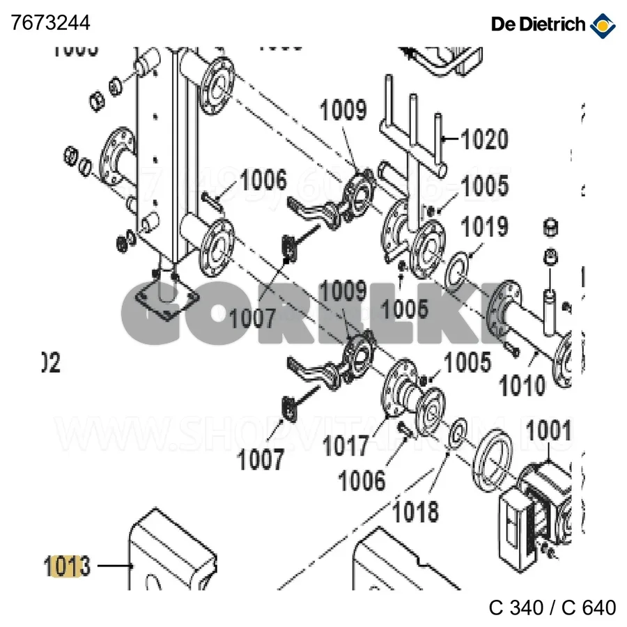 Изоляция LLH 5-16-596 De Dietrich 7673237 для газового котла
