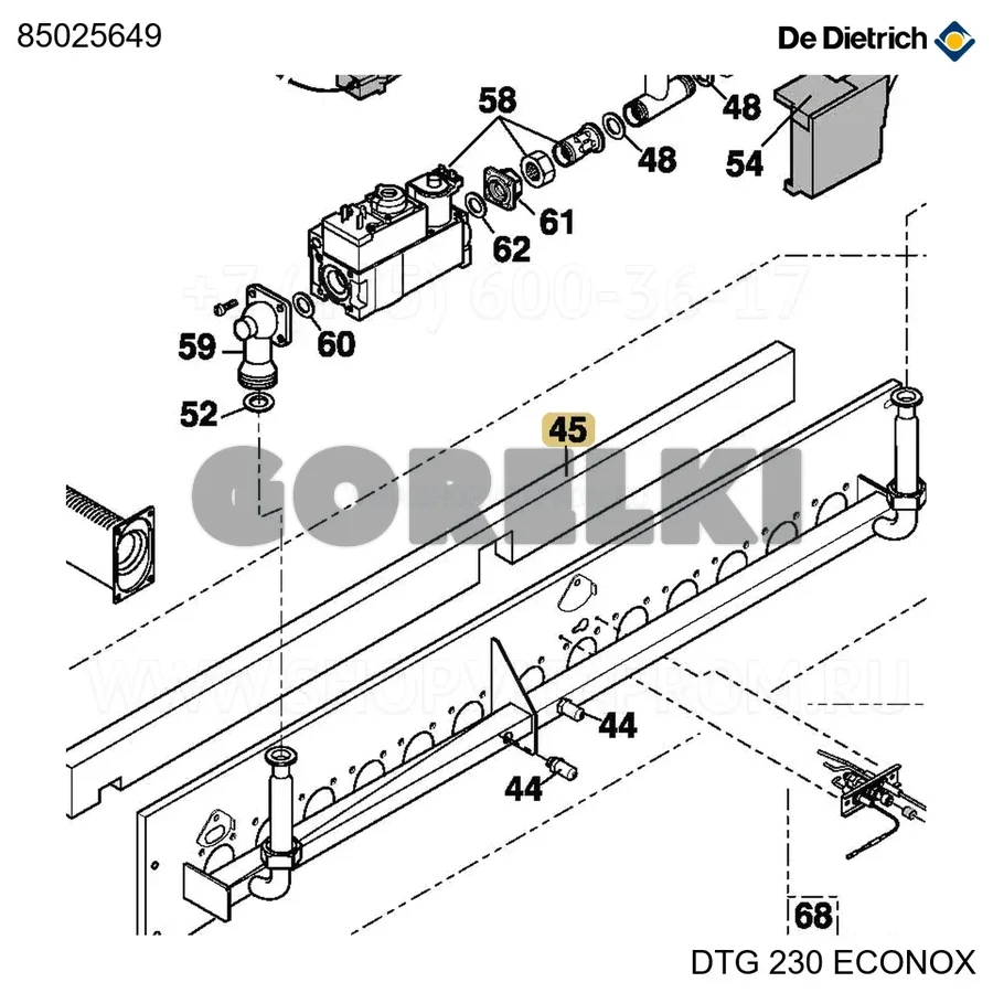 Изолятор frenz.14eox горелки смещённый De Dietrich 85025649 для газового котла