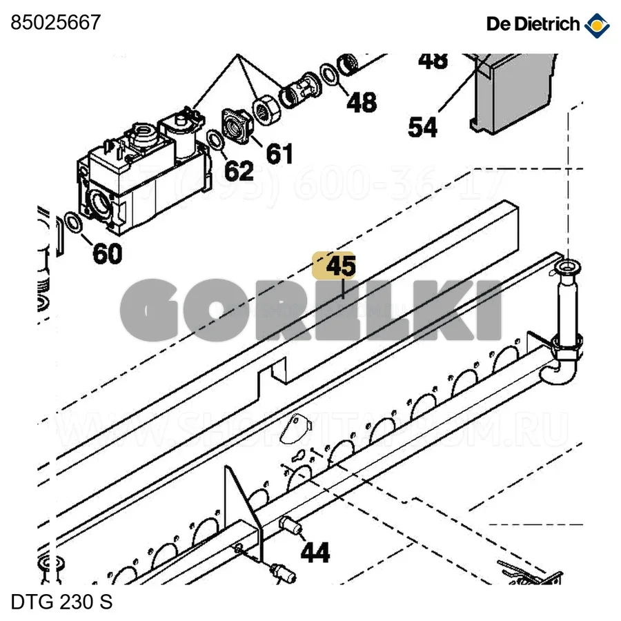 Изолятор frenz.14s горелки смещённый De Dietrich 85025667 для газового котла