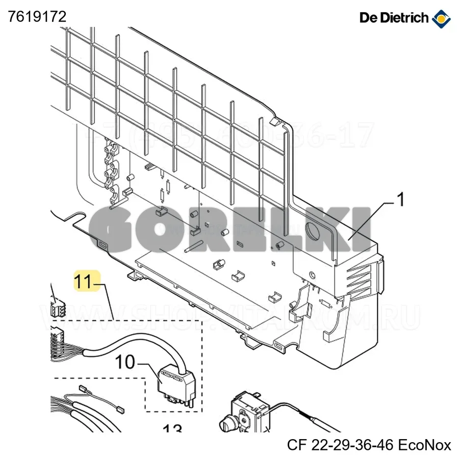 Кабель горелки ecoil nb De Dietrich 7619172 для газового котла