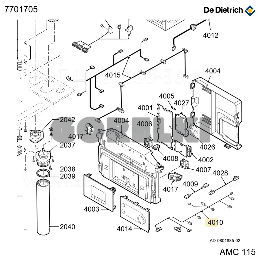 Кабель harness elv De Dietrich 7701705 для газового котла