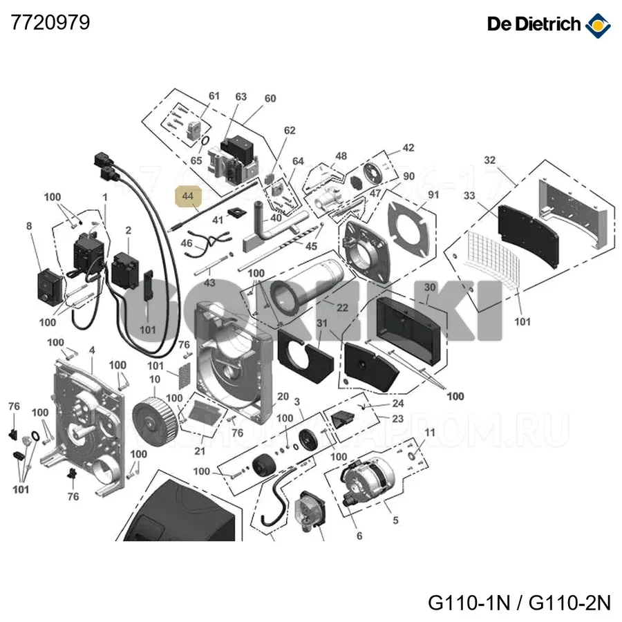 Кабель ионизации g110 De Dietrich 7720979 для газового котла