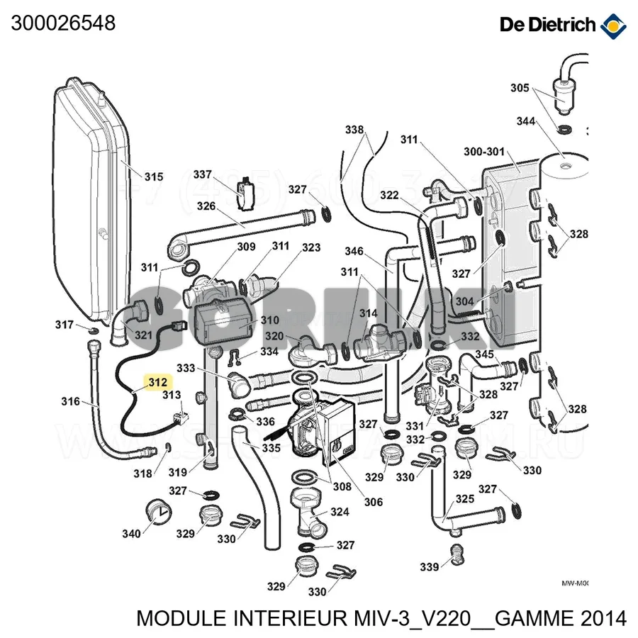 Кабель клапана переключения De Dietrich 300026548 для газового котла