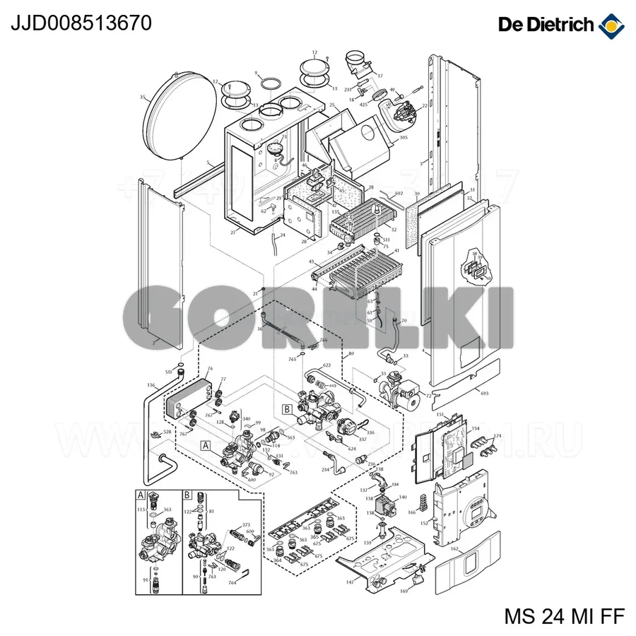 Кабель низкого напряжения Eco4-Ff De Dietrich JJJ008513670 для газового котла