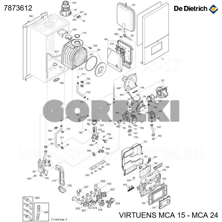 Кабель платы управления De Dietrich 7873612 для газового котла