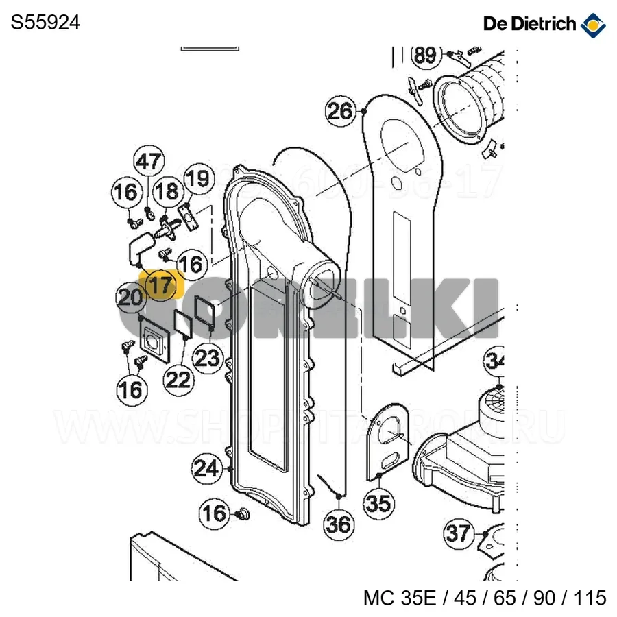 Кабель зажигания De Dietrich S55924 для газового котла