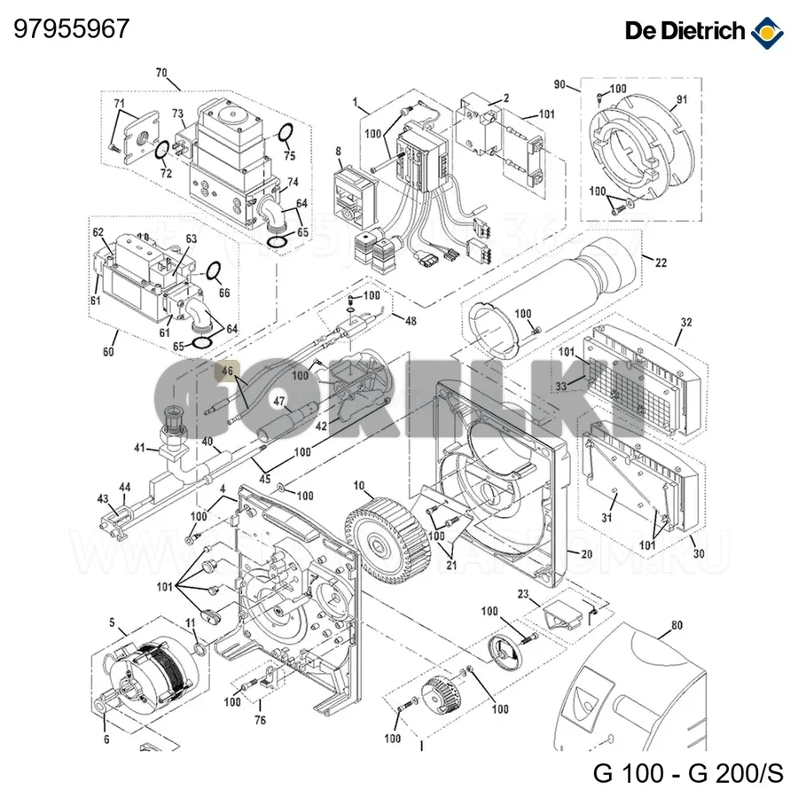 Кабели розжига и ионизации De Dietrich 97955967 для газового котла