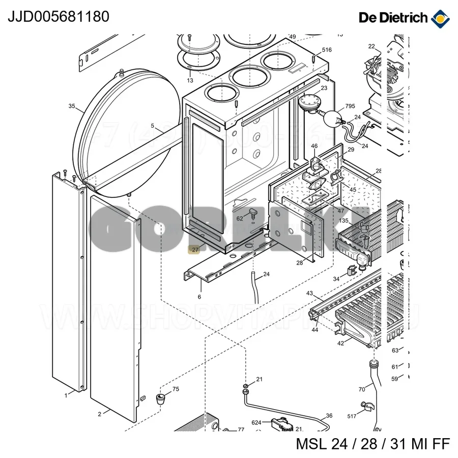Камера герметичная De Dietrich JJJ005681180 для газового котла
