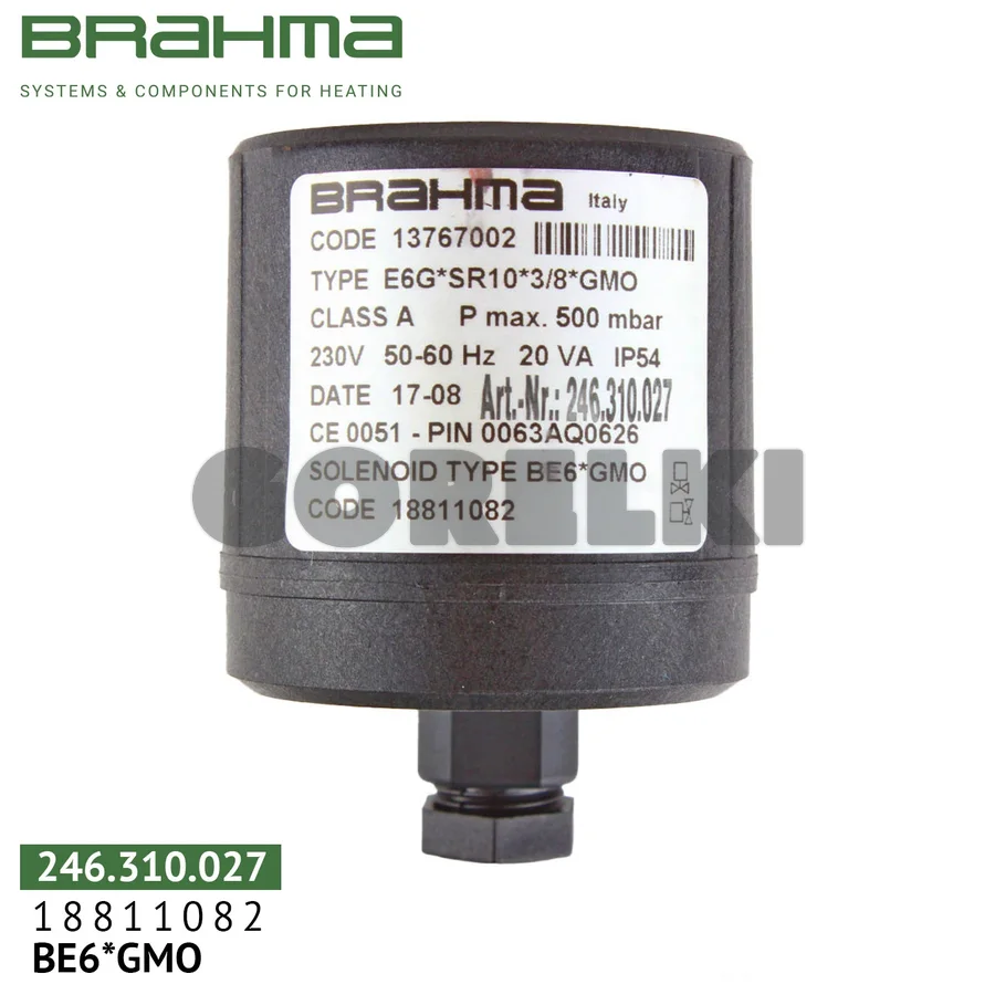 Катушка Brahma BE6*GMO для клапана 18811082