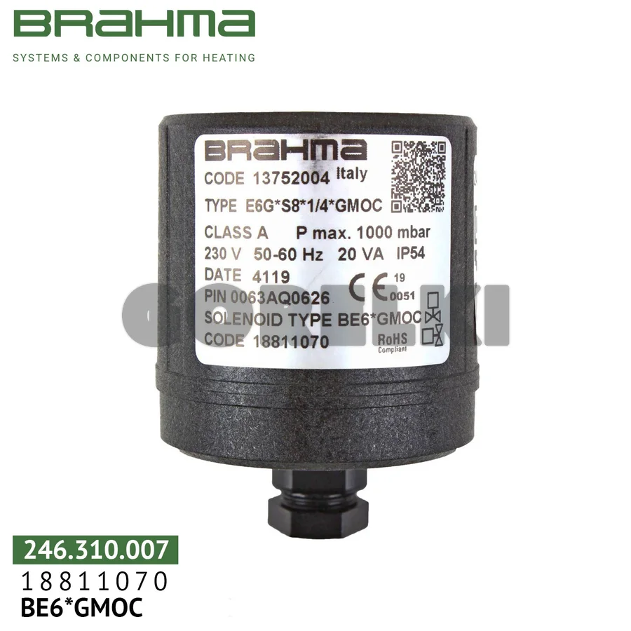 Катушка Brahma BE6*GMOC для клапана 18811070