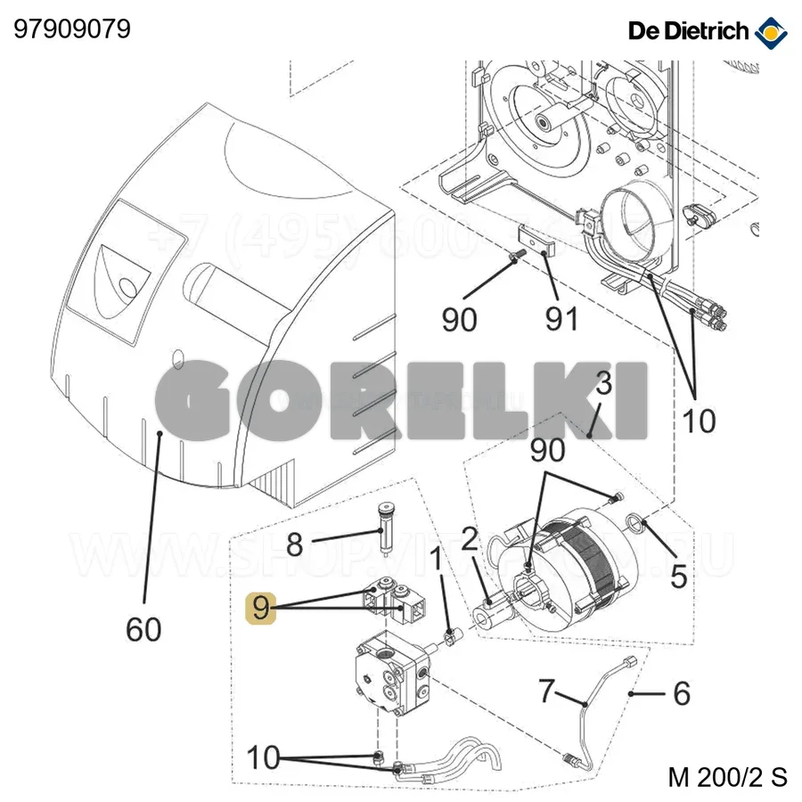 Катушка электроклапана 071n0054 De Dietrich 97909079 для газового котла
