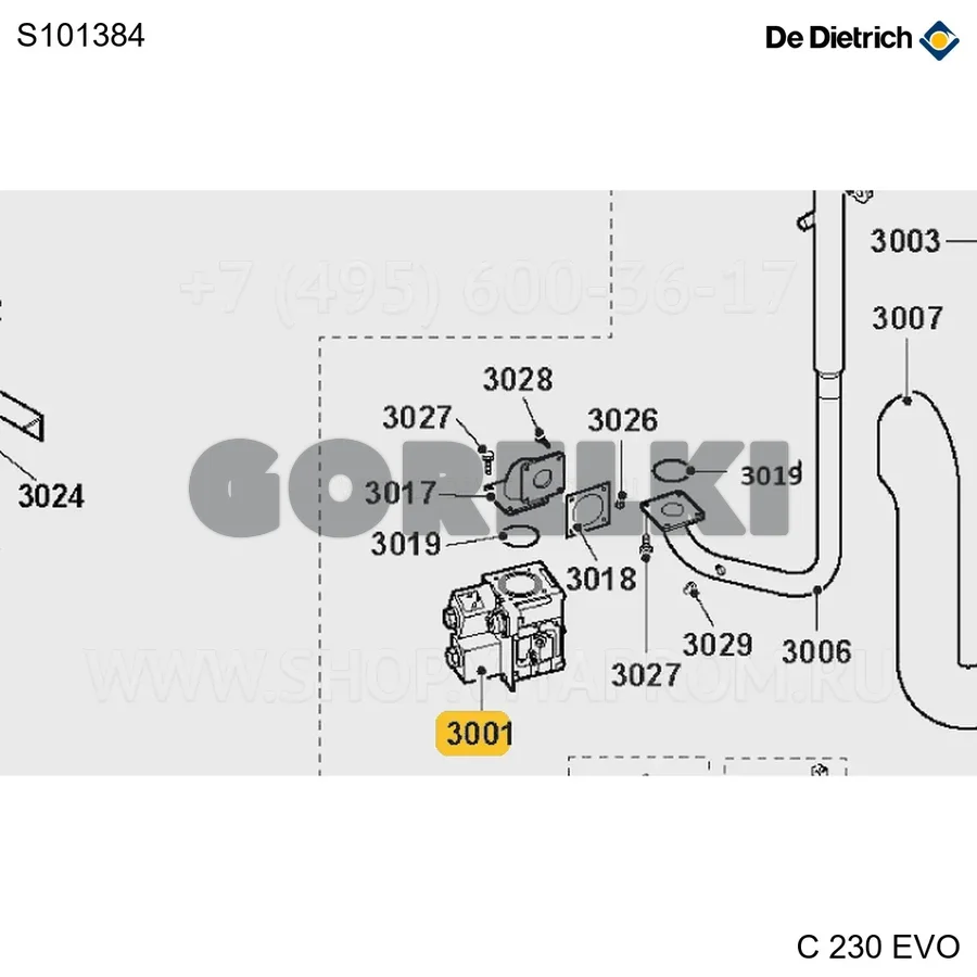 Катушка газового блока vrb20va1001 (2 шт/уп) De Dietrich S101384 для газового котла