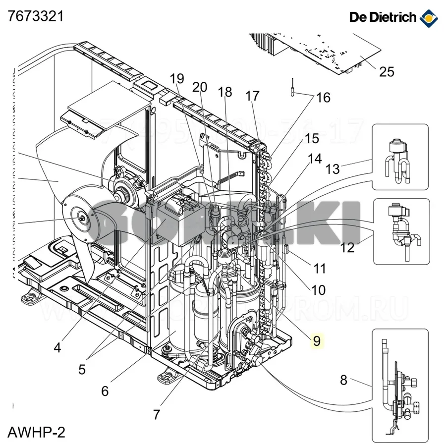 Катушка lev-b De Dietrich 7673321 для газового котла