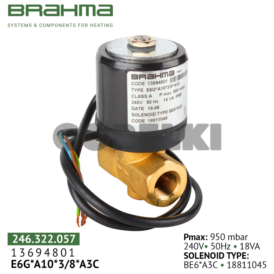 Клапан Brahma E6G*A 10*3/8*A3C 13694801