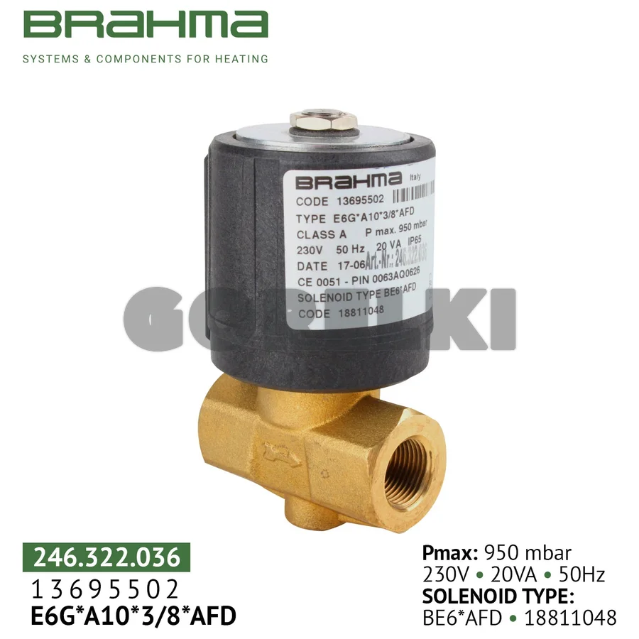 Клапан Brahma E6G*A10*3/8*AFD 13695502