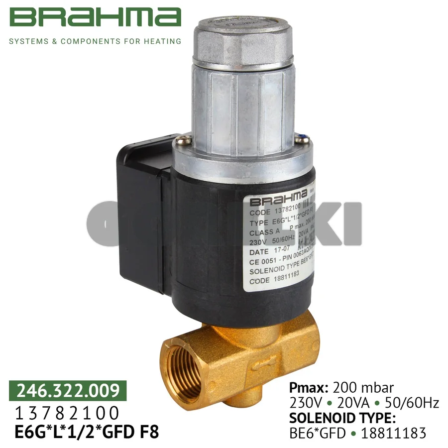 Клапан Brahma E6G*L*1/2*GFDF8 13782100