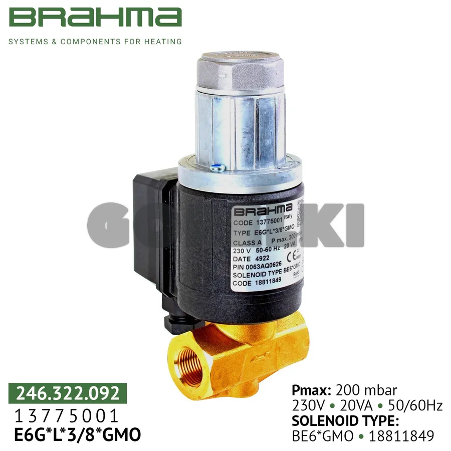 Клапан Brahma E6G*L*3/8*GMO 13775001