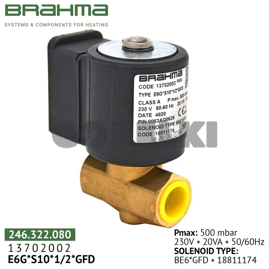 Клапан Brahma E6G*S10*1/2*GFD 13702002