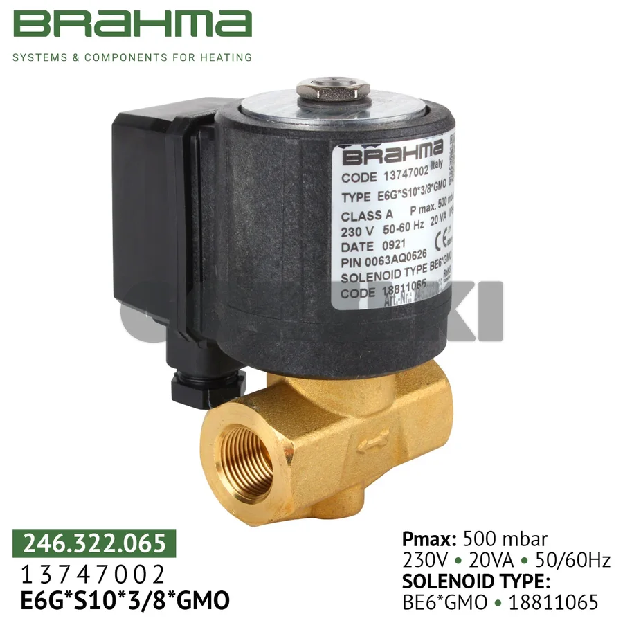 Клапан Brahma E6G*S10*3/8*GMO 13747002