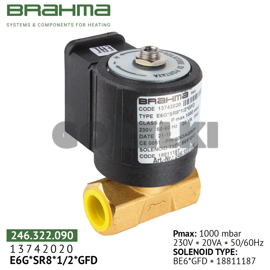 Клапан Brahma E6G*SR8*1/2*GFD 13742020