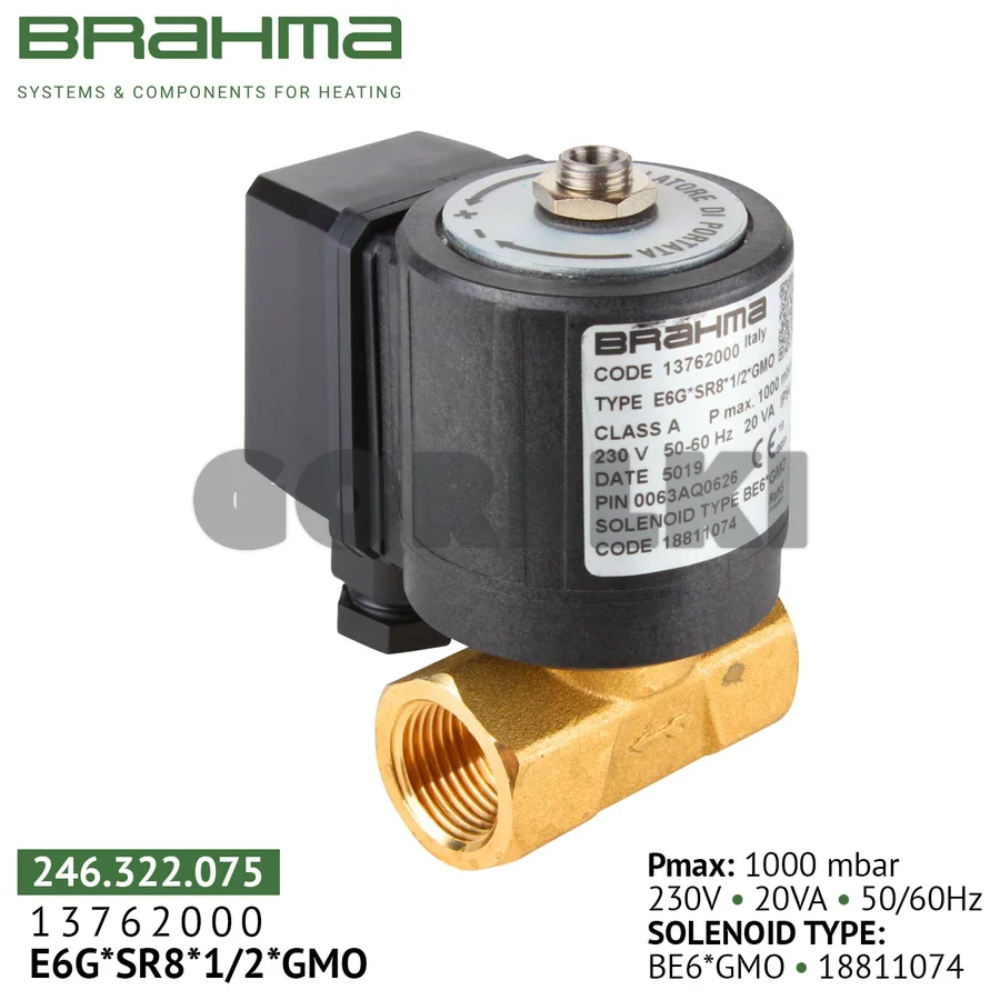 Клапан Brahma E6G*SR8*1/2*GMO 13762000