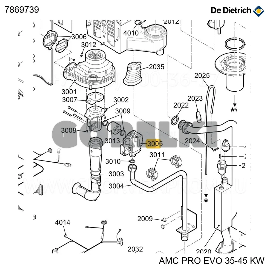 Клапан газовый 45-65kw De Dietrich 7869739 для газового котла