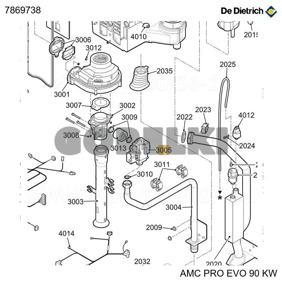 Клапан газовый 90kw De Dietrich 7869738 для газового котла