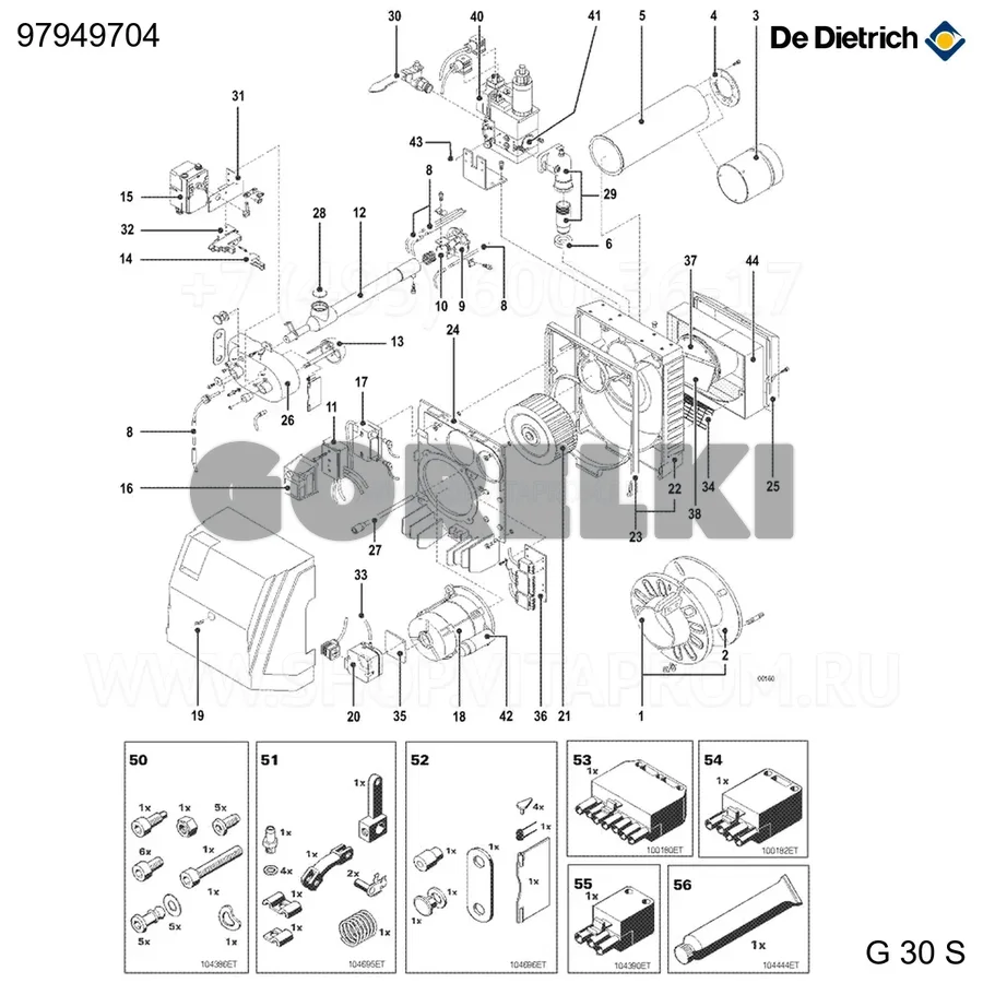 Клапан газовый mb-zrdle 407 b01s20 De Dietrich 97949704 для газового котла