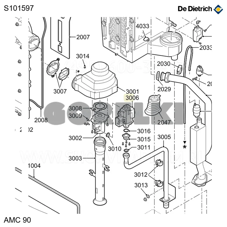 Клапан газовый VK4115VB1012 De Dietrich S101597 для газового котла