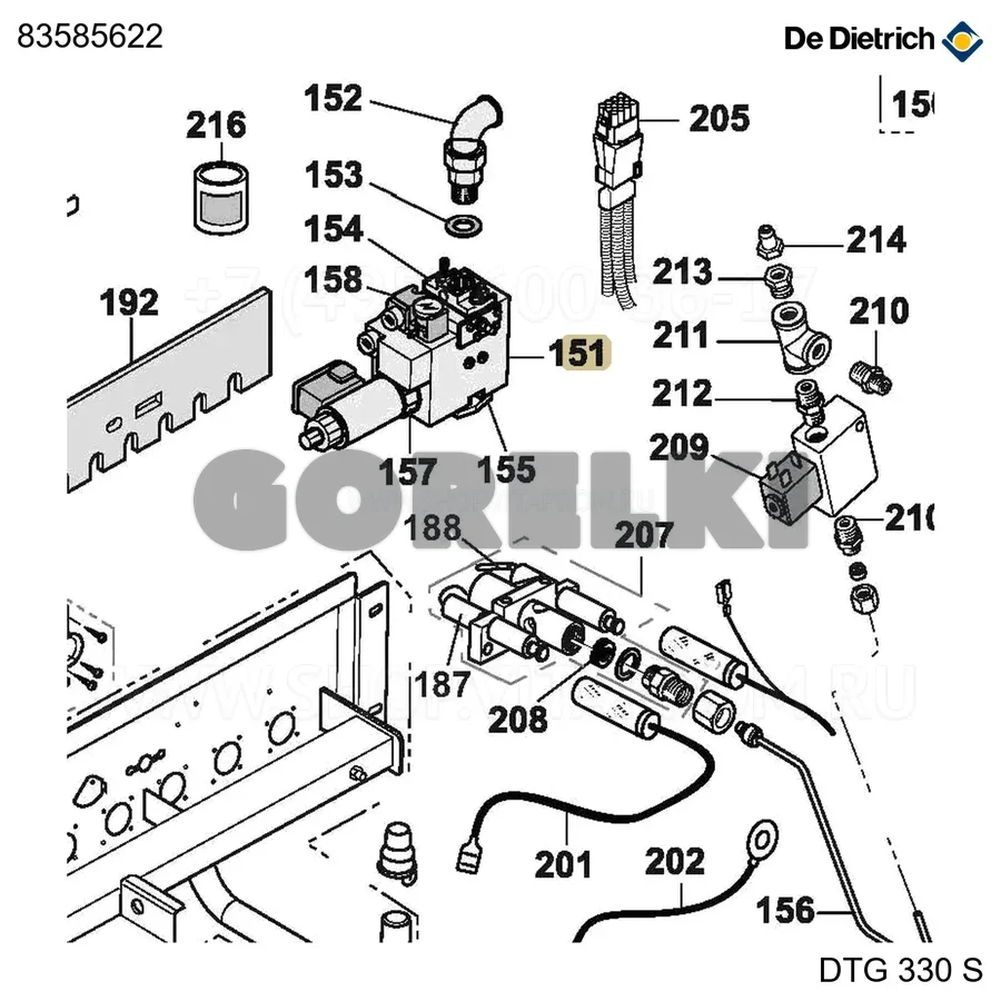 Клапан mb-zrdle 410bo1 De Dietrich 83585622 для газового котла