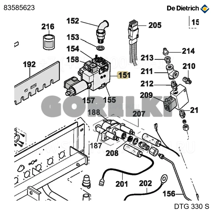Клапан mb-zrdle 412bo1 De Dietrich 83585623 для газового котла
