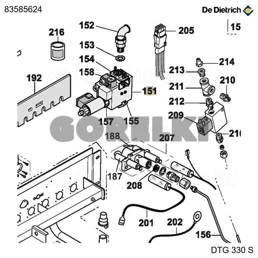 Клапан mb-zrdle 415bo1 De Dietrich 83585624 для газового котла