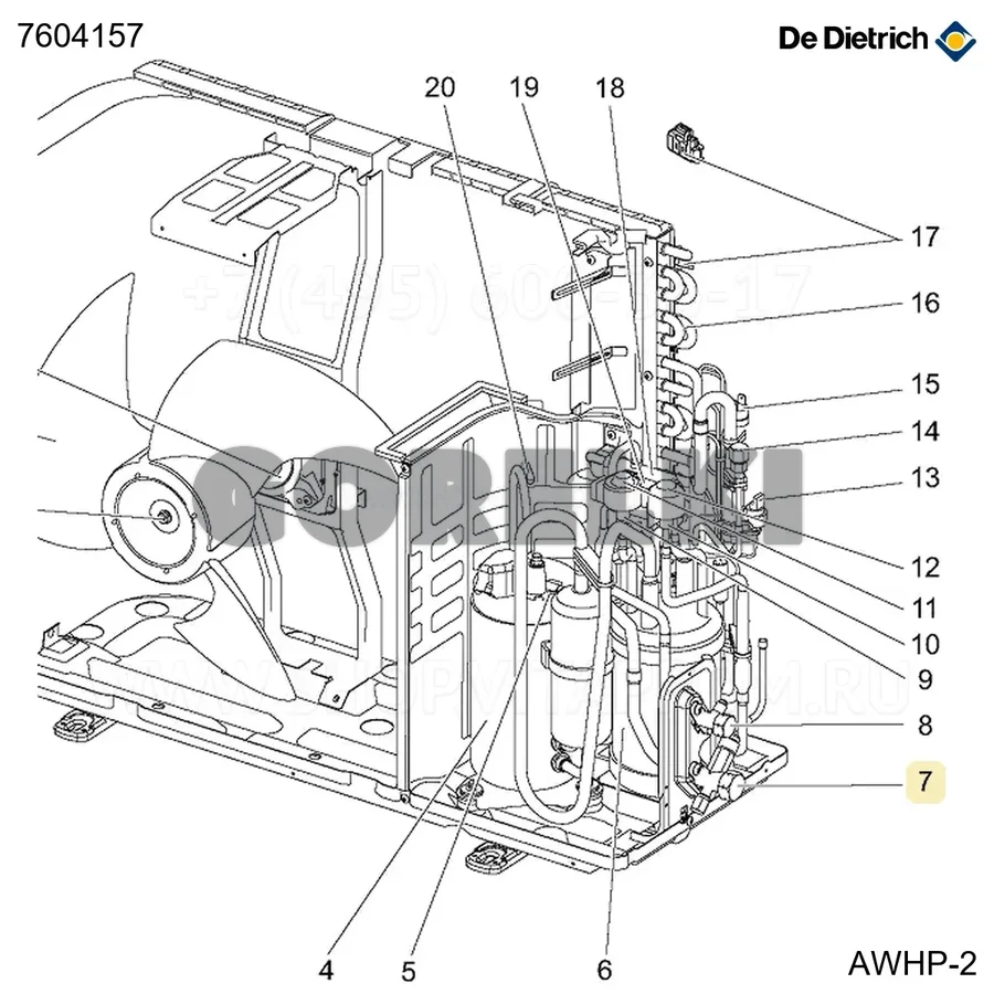 Клапан запорный 1/2 AWHP4 De Dietrich 7604157 для газового котла