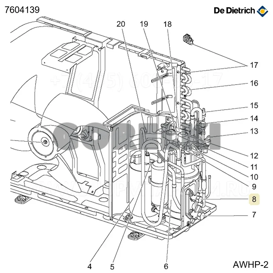 Клапан запорный 1/4" AWHP4 De Dietrich 7604139 для газового котла
