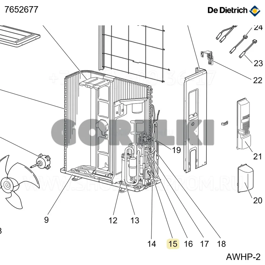 Клапан запорный d6,35 De Dietrich 7652677 для газового котла