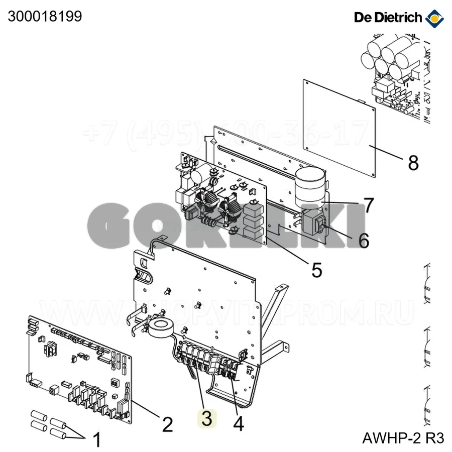 Клеммник подключения awhp tr De Dietrich 300018199 для газового котла