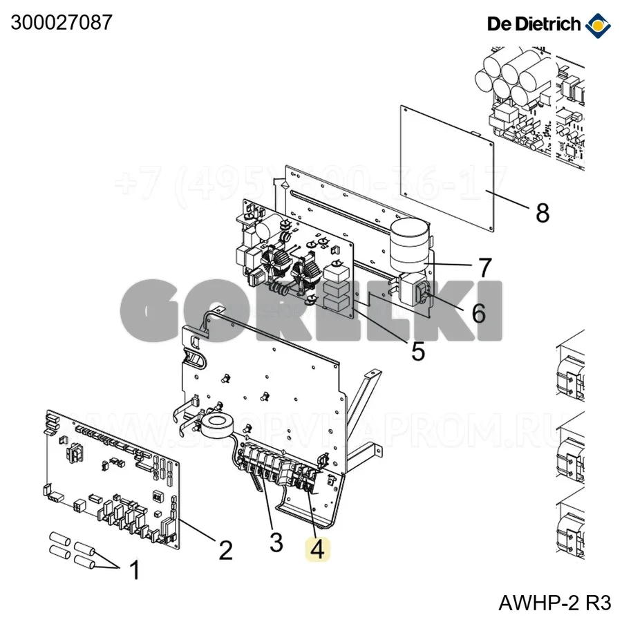 Клеммник соединительный awhp 22-27 tr De Dietrich 300027087 для газового котла