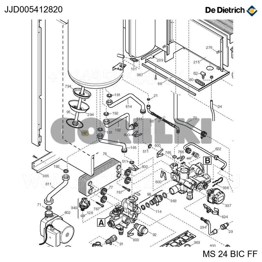 Кольцо OR 85,09X5,34 EPDM De Dietrich JJJ005412820 для газового котла