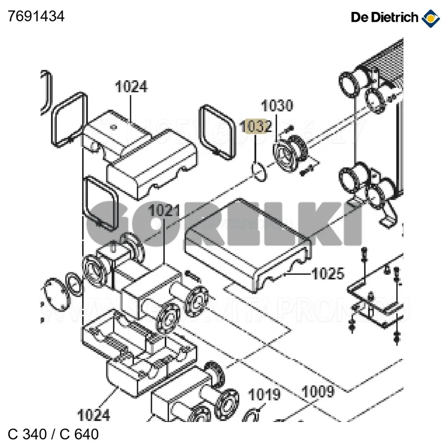 Кольцо уплотнительное dn100 De Dietrich 7691434 для газового котла