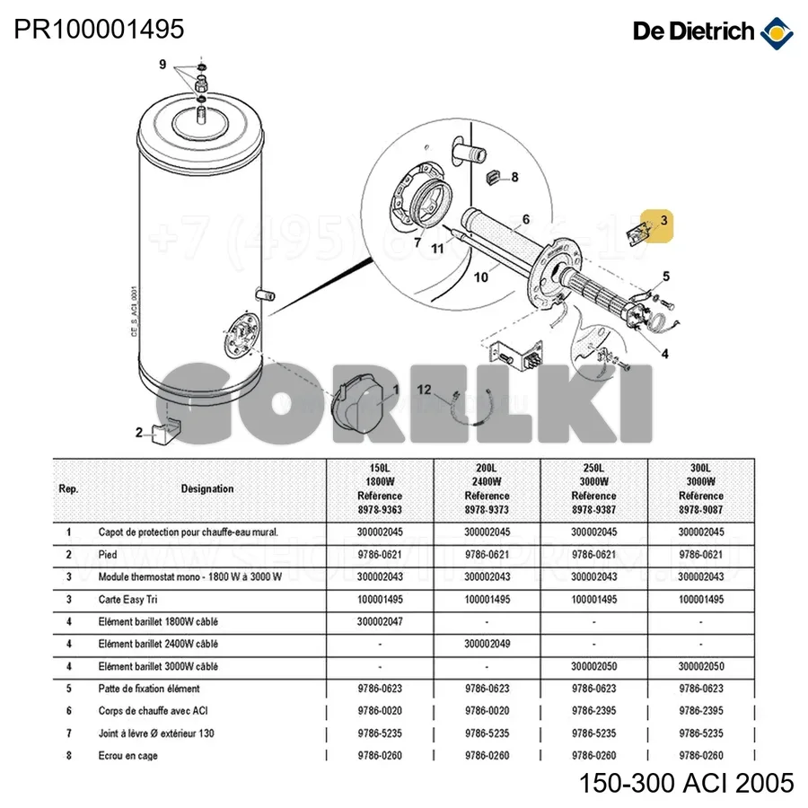 Комплект 400V easytri за единицу De Dietrich PR100001495 для газового котла