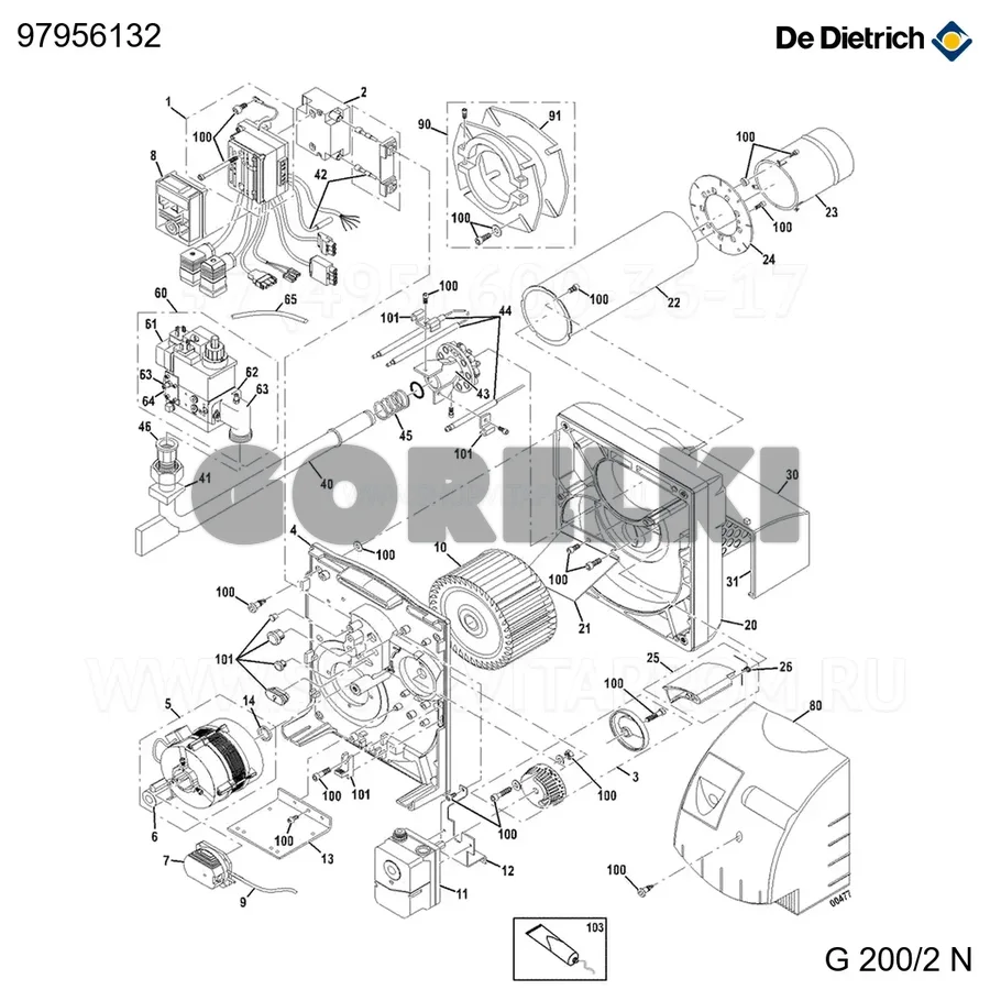 Комплект для электрической сети Бельгии De Dietrich 97956132 для газового котла